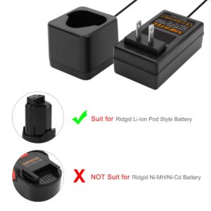 Shentec 12V Lithium Battery Charger Compatible with Ridgid 12V R82059 AC82059 AC82049 130220001 Li-ion Battery