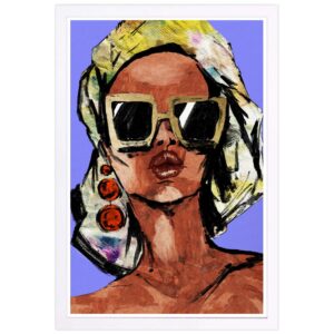 wynwood studio glam framed wall art prints 'sketchy fashion i light' home décor, 13" x 19", gold, purple