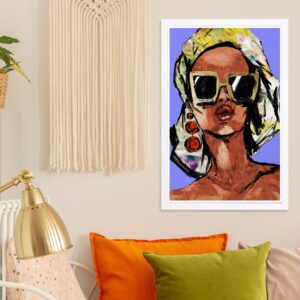 Wynwood Studio Glam Framed Wall Art Prints 'Sketchy Fashion I Light' Home Décor, 13" x 19", Gold, Purple