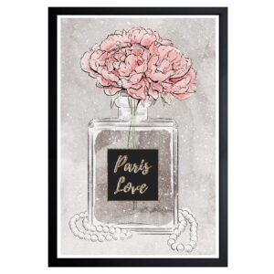 wynwood studio fashion and glam wall art prints 'vase of fragrance' home décor, 13x19, black frame