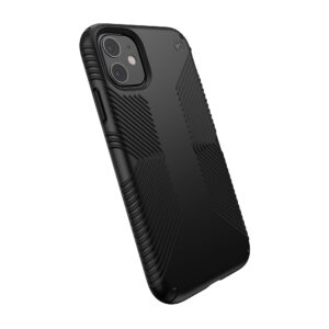 speck products presidio grip iphone 11 case, black/black