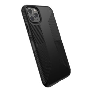 speck iphone 11 pro max case - drop protection & scratch resistant, extra grip, dual layer, slim design - black case for iphone 11 pro max - wireless charging compatible - presidio