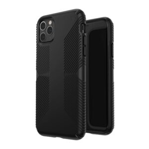 Speck iPhone 11 Pro Max Case - Drop Protection & Scratch Resistant, Extra Grip, Dual Layer, Slim Design - Black Case for iPhone 11 Pro Max - Wireless Charging Compatible - Presidio