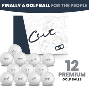 Cut DC Dual Core Golf Balls - Premium, Soft Core - Offers Decreased Ball Spin & Improved Golf Shot Accuracy and Control - 4 Piece Construction Designed for Players of All Levels (One Dozen)