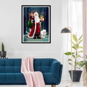 SKRYUIE 5D Santa Claus Diamond Painting Kit - DIY Diamond Art Christmas in July, Full Round Drill - Crystal Embroidery Cross Stitch - Adult Craft for Wall & Office Decor - 12x16 inch