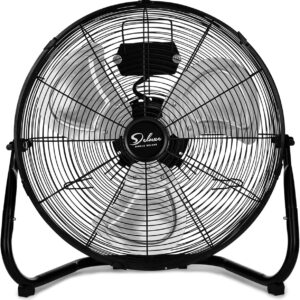 Simple Deluxe 20 Inch 3-Speed High Velocity Heavy Duty Metal Industrial Floor Fans Quiet for Home, Commercial, Residential, and Greenhouse Use, Outdoor/Indoor, Black, 1-Pack