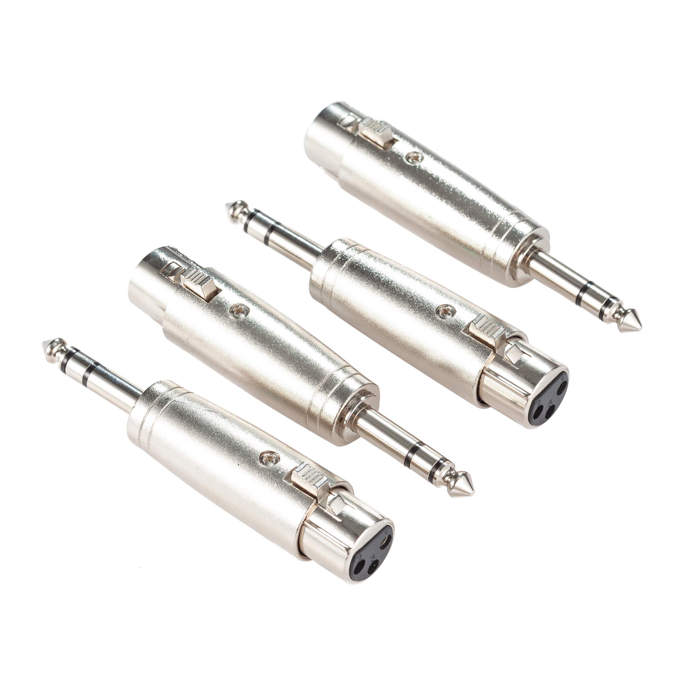 XLR to 1/4 Adapter, Ancable 4-Pack XLR Female to 6.35mm TRS Male Convertor, Balanced Audio Gender Changer