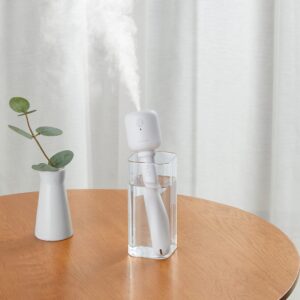 jisulife mini portable humidifier, travel personal battery operated humidifier with container diversity, max 7hrs, auto shut off , ultra-quiet, usb rechargeable humidifier for office/bedroom/plants