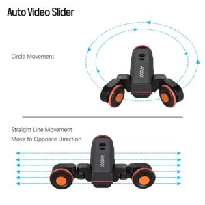 Andoer 3-Wheels Motorized Camera Video Auto Dolly with Ballhead, Electric Track Rail Slider Dolly Car with Wirelesss Remote Control, 3 Speed Adjustable for DSLR Camera Camcorder Gopro Smartphones