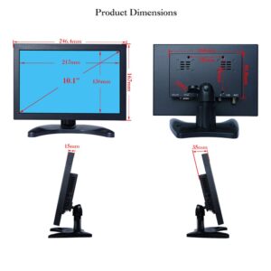 iChawk 10.1" inch Display 1920x1200 16:10 IPS Widescreen HDMI-in VGA USB Metal Case Support Linux Ubuntu Raspbian Debian OS Resistive Touch LCD Screen PC Monitor with Built-in Speaker W101MT-59HRL