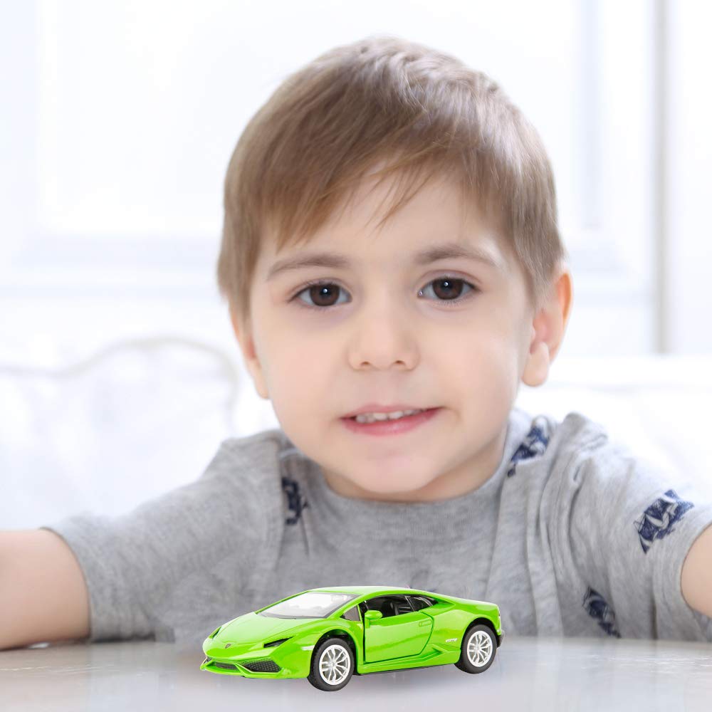 TGRCM-CZ 1/36 Scale Lamborghini Huracan LP610-4 Casting Car Model, Zinc Alloy Toy Car for Kids, Pull Back Vehicles Toy Car for Toddlers Kids Boys Girls Gift (Green)