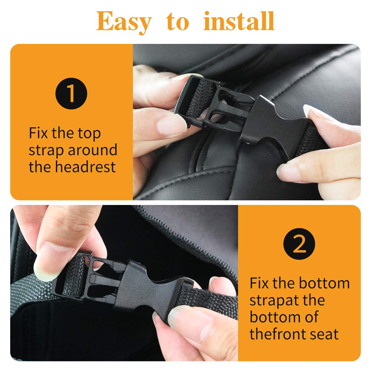 DEAR AUTO Car Backseat Organizer - Car Seat Protector - 2 Pack - Premium Quality Car Kick Mats with 10" Tablet Holder - Extra Large Pocket-ECO Friendly Waterproof material- Sturdy Top