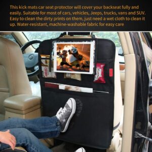 DEAR AUTO Car Backseat Organizer - Car Seat Protector - 2 Pack - Premium Quality Car Kick Mats with 10" Tablet Holder - Extra Large Pocket-ECO Friendly Waterproof material- Sturdy Top