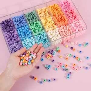 MAKERSLAND 2600+pcs Pony Beads Kit, 18 Colors Rainbow Kandi Beads Set Jewelry Making Kit, Multicolor Matte Plastic Beads Bulk Hair Beads for Braids for DIY Craft Friendship Bracelet Necklace Key Chain