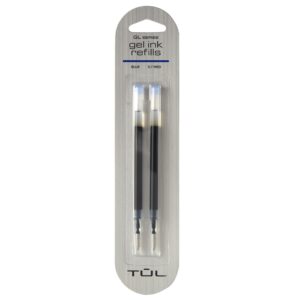 tul® gel pen refills, medium point, 0.7 mm, blue ink, pack of 2 refills