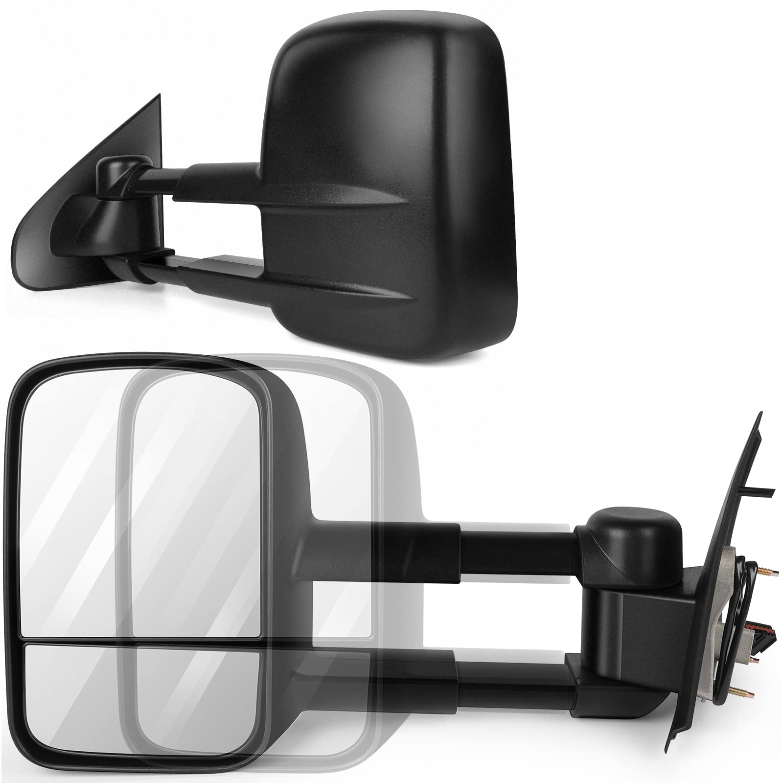 INEEDUP Tow Mirrors Towing Mirrors Fit for 1997-2003 for Ford for F150 Standard and Extended Cab with Left Right Side Power Operation Non-Heated Without Turn Signal Light