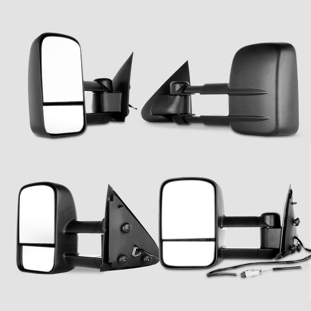 INEEDUP Tow Mirrors Towing Mirrors Fit for 1997-2003 for Ford for F150 Standard and Extended Cab with Left Right Side Power Operation Non-Heated Without Turn Signal Light