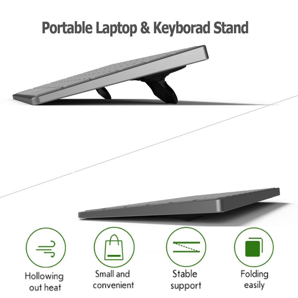 CQ Computer Keyboard Stand for Desktop, Mini Portable Laptop Riser Stand, 2PCS Repeatable Self-Adhesive Foldable Laptop Cooling Pad Feet and Keyboard Lift for Desk