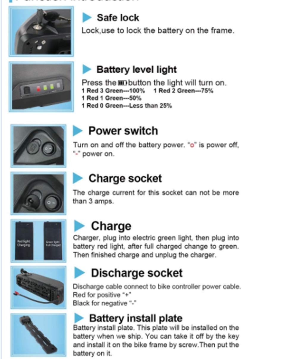 NBPOWER USA Warehouse !52V 17.5 Ah 18650 Cell Li-ion Battery with BMS, E-Bike 52V Battery Pack with 2A Charger,.for 48V-52V 1500W- 2000W Hub Motor, E-Bike Kit, Electric Bicycle Conversion Kit.