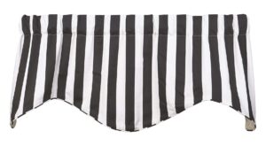 decorative things window treatments valance curtains kitchen window valances or living room curtains short swag valence striped black and white, rod pocket 53" x 18"