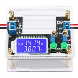 DROK Boost Buck Converter, DC 5.5-30V to 0.5-30V 5V 12V 24V Output Adjustable Power Supply Regulator Module, 4A 35W High Power Voltage Step Up Down Converter Board with Case LCD Display