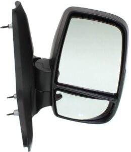 kool-vue mirror compatible with ford transit van 2015-2017 passenger side manual manual folding non-heated medium/high roof textured black