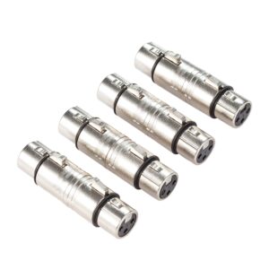 xlr female coupler, ancable 4-pack xlr 3 pin female to female adapter, gender changer,mic barrel extension