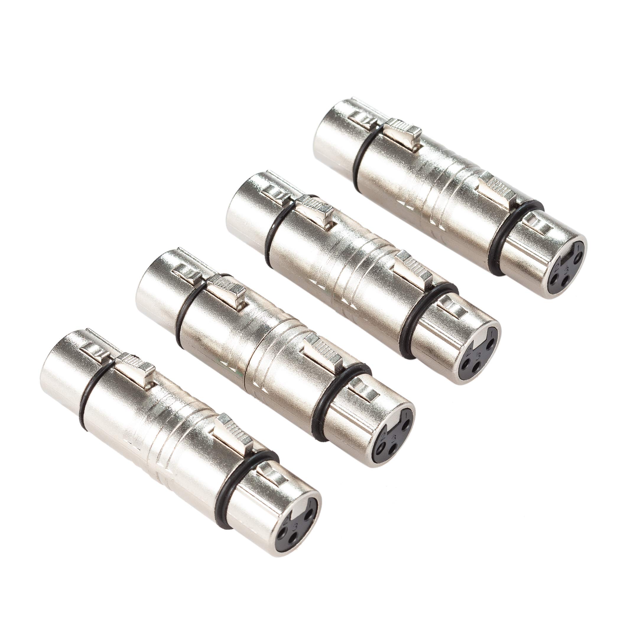 XLR Female Coupler, Ancable 4-Pack XLR 3 Pin Female to Female Adapter, Gender Changer,Mic Barrel Extension