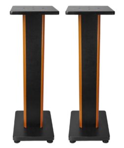 rockville 28" 2-tone bookshelf speaker stands surround sound home theater (rht28c)