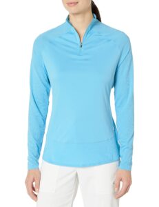 puma golf 2020 women's mesh 1/4 zip, ethereal blue, double x large