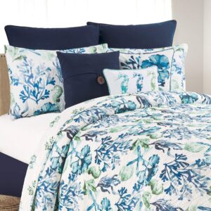 c&f home bluewater bay king cotton quilt set all-season oversized reversible nautical coastal beach theme bedspread 3 pcs with shams king 3 piece set blue