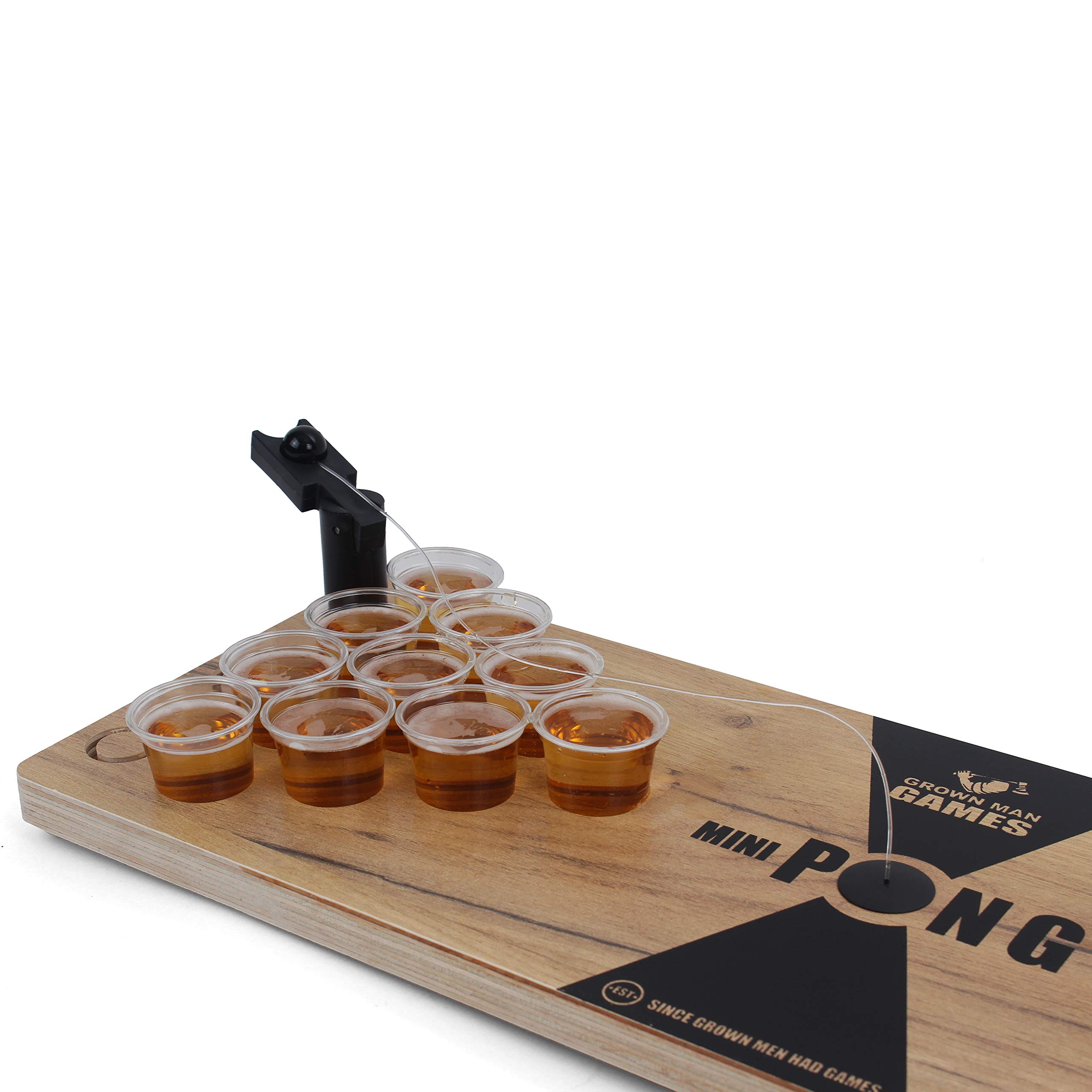 Grown Man Games Mini Beer Pong - Drinking Game - Party Game - Beer Game - Tabletop Beer Pong Table - Mini Pong Mini Game - Tabletop Beer Pong Set