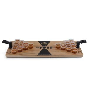 Grown Man Games Mini Beer Pong - Drinking Game - Party Game - Beer Game - Tabletop Beer Pong Table - Mini Pong Mini Game - Tabletop Beer Pong Set