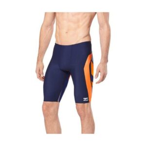 speedo men's pinstripe flight jammer orange/navy 32