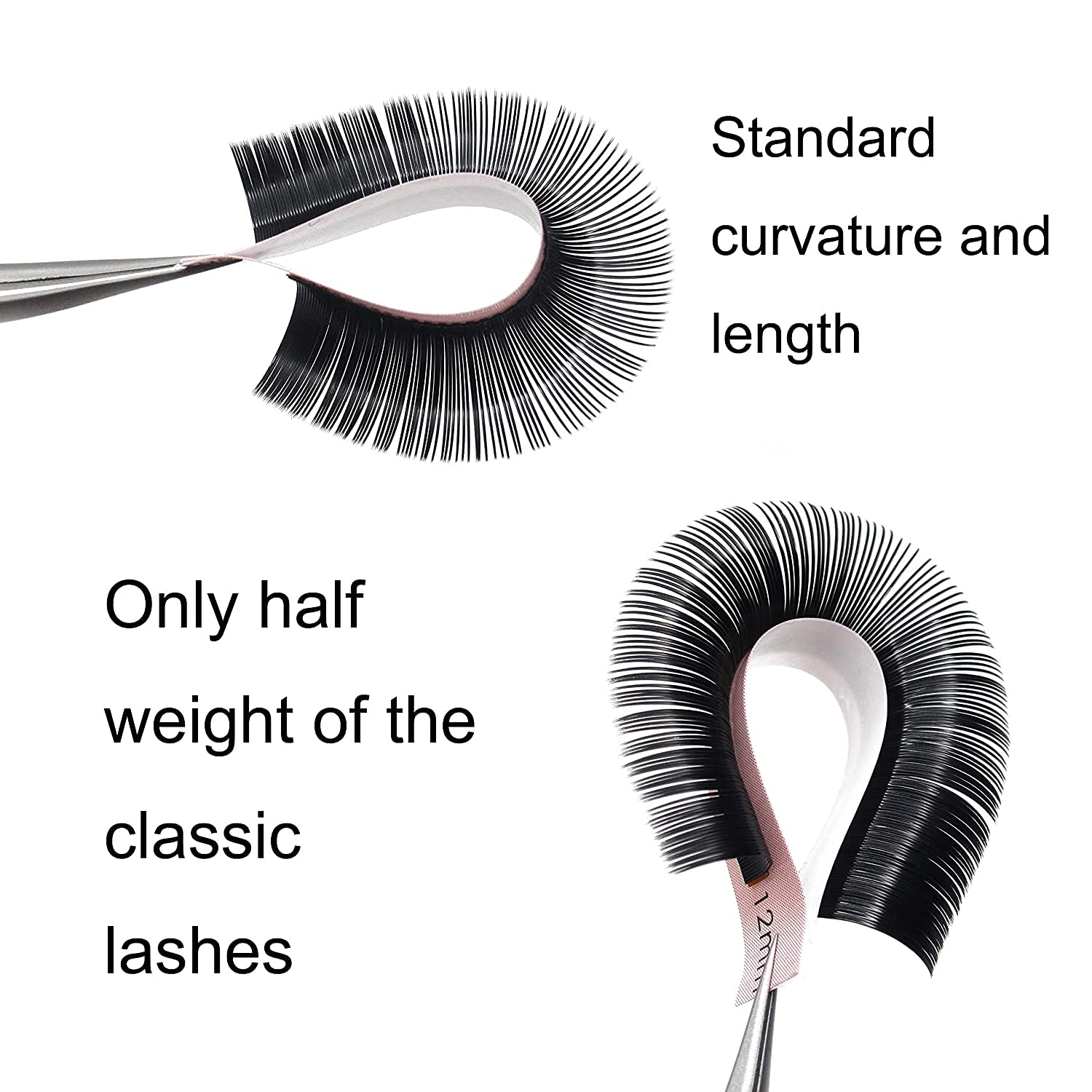 QUEWEL Eyelash Extensions Ellipse Flat 0.15mm Curl D Mix-9-16mm Matte Black|0.15/0.20mm Curl C|CC|D|DD Mix-8-15mm Mix-9-16mm Single 8-18mm|(0.15 D Mix9-16)