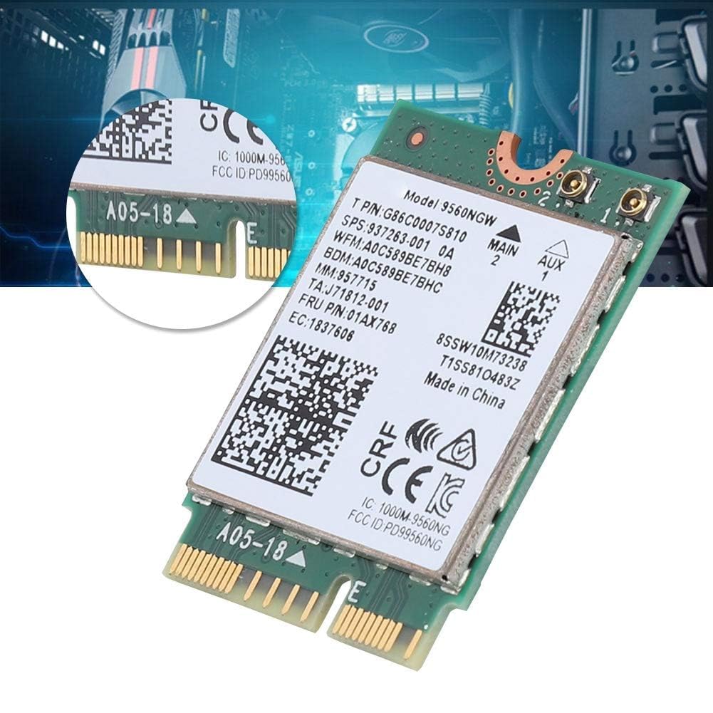 Wireless WiFi Card for Intel 9560AC NGW, 1730Mbps 2.4G/5G Dual Band Bluetooth 5.0 Network Card for Samsung/Dell/Sony/ACER/ISUS/MSI/Clevo/Terransforce/Hasee