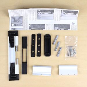 Prime-Line U 11037 Patio Door Deadbolt Lock, 8 In. Overall Height, Steel Bar, Surface (1 Kit), White/Black