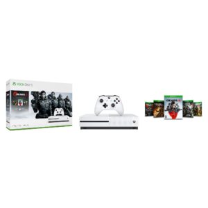 microsoft xbox one s 1tb gears 5 console bundle - white xbox one s console & controller - full download of gears 5 included - custom amd octa-core cpu - 8gb ram 1tb hdd - 4k blu-ray & streaming