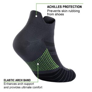 Ankle Compression Socks for Men and Women (6 Pairs), Low Cut No Show Short Compression Running Socks with Arch Support for Plantar Fasciitis, Cyling, Athletic, Flight, Travel, Nurses