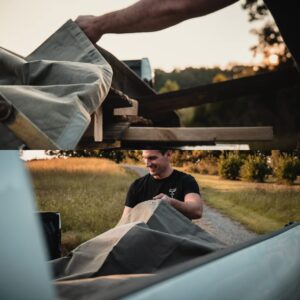 WHITEDUCK Canvas Tarp Heavy Duty Waterproof 18 oz. Mold & UV Resistant, Rustproof Grommets, Industrial & Commercial Cloth Tarp (Cut Size: 7'x9', Finished Size: 6'6" x 8'6", Olive)…