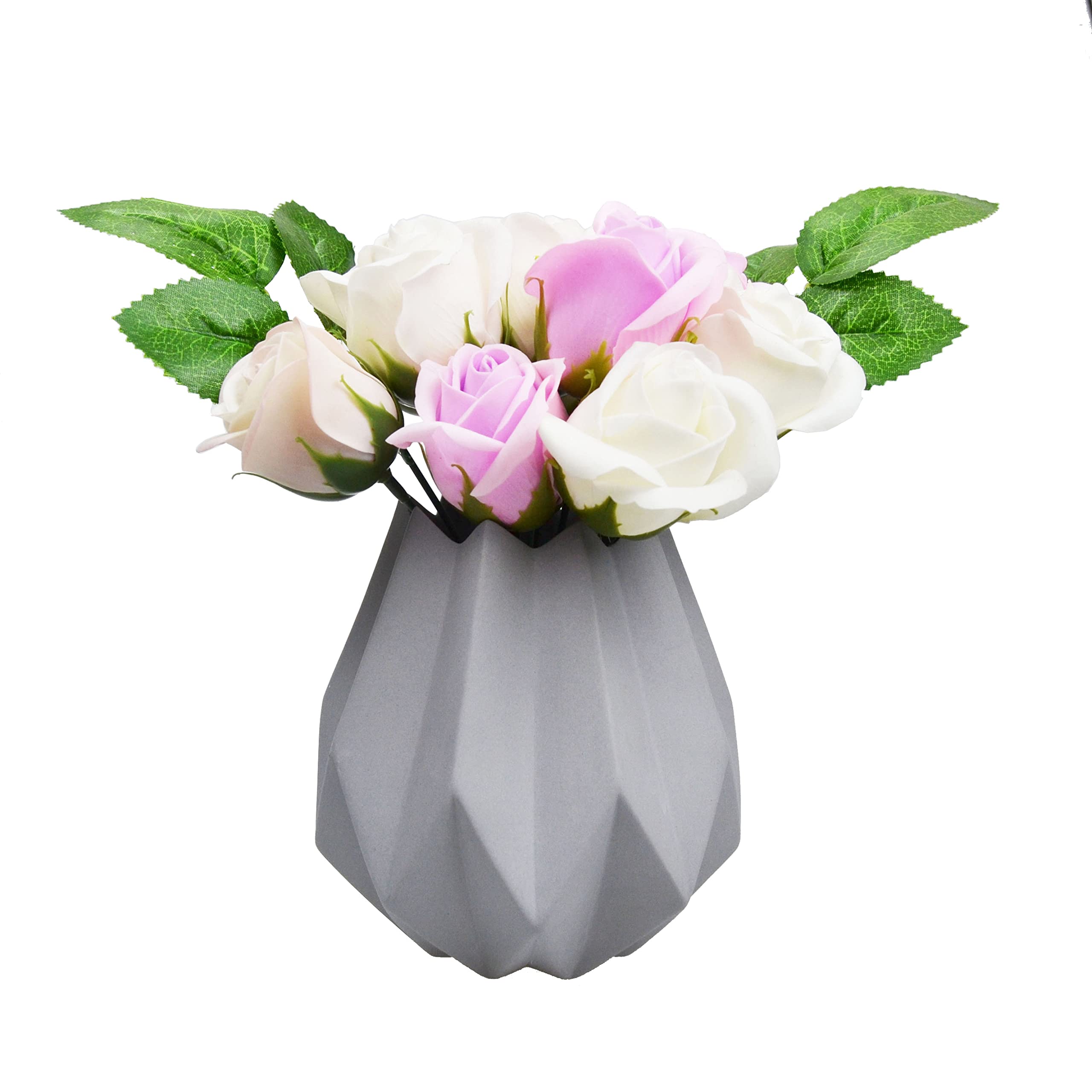 ZEALLUX Geometric Line Ceramic Vase Origami Style Dried Flower Vase Home Decoration