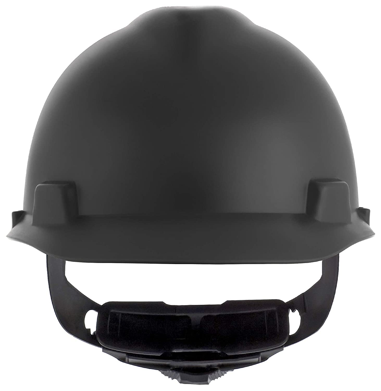 MSA 10203092 V-Gard Cap Style Safety Hard Hat with Fas-Trac III Ratchet Suspension | Polyethylene Shell, Superior Impact Protection, Self Adjusting Crown Straps - Standard Size in Matte Black