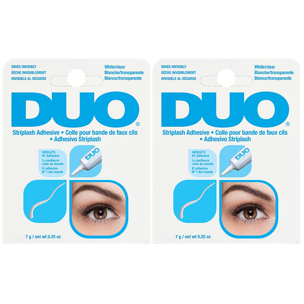 DUO Strip Lash Adhesive White/Clear, for Strip False Eyelash, 0.25 oz, 2-Packs