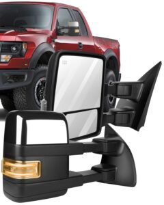 eccpp rear view mirrors towing mirrors fit for 2004-2014 for ford for f-150 with power heated and puddle lights adp06518701s