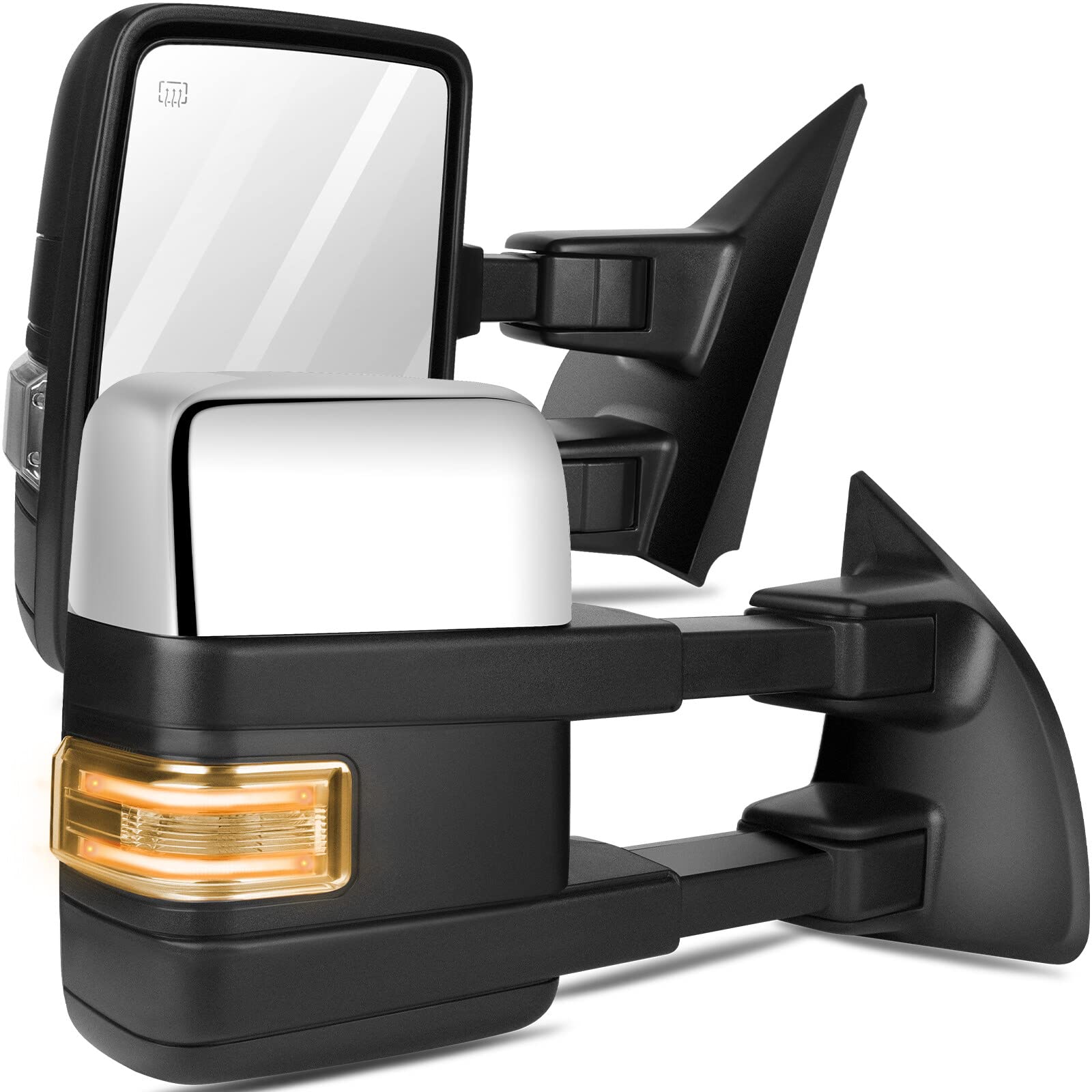 ECCPP Rear View Mirrors Towing Mirrors fit for 2004-2014 for Ford for F-150 with Power Heated and Puddle Lights ADP06518701S