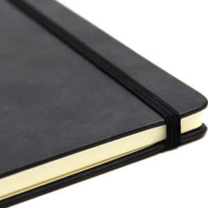 Silvine A5 Executive Soft Feel Notebook Black. 160 Pages (80 Sheets) Ruled with 5mm Squares. Ref 197X (148 x 212mm)