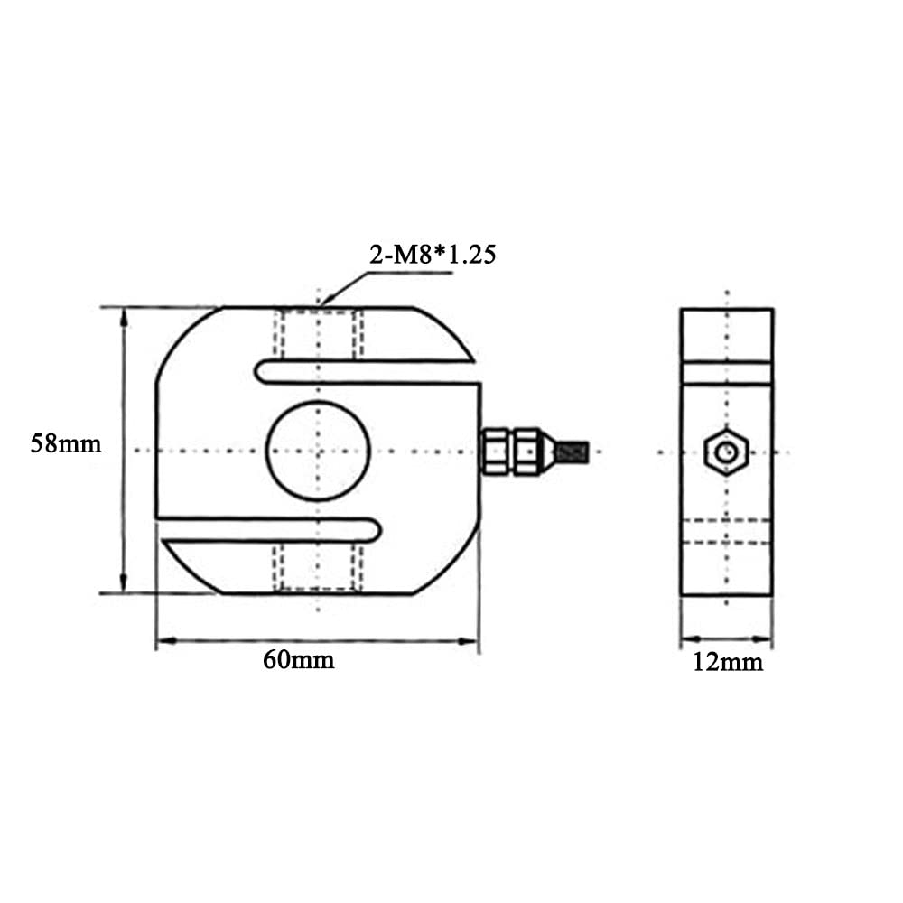 ATO Tension and Pressure Load Cell S Type Strain Gauge Load Cell Sensor High Accuracy Protection class IP67 (20kg)