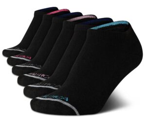 nautica women's low cut cushioned moisture control athletic socks (6 pack), size 4-10, black