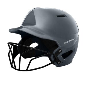 evoshield xvt™ luxe fitted batting helmet with softball facemask - charcoal, large