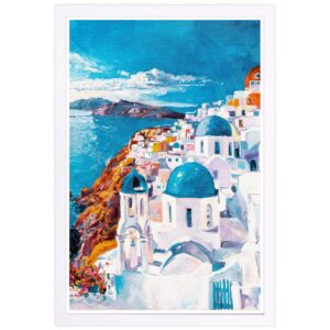 world and countries framed wall art prints 'beautiful day in greece'